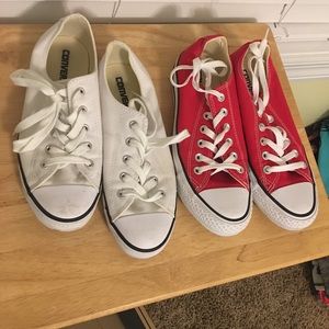 White & Red Converse (brand new)